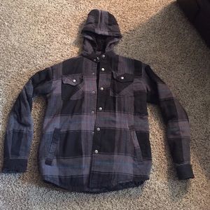 Skater button-up flannel sweatshirt