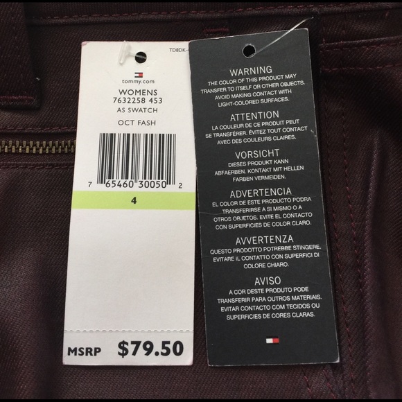 TOMMY HILFIGER Modern Skinny Oct Fash Size 4 NWT - Picture 7 of 8