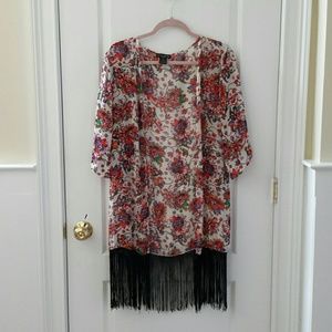 Red Floral Kimono