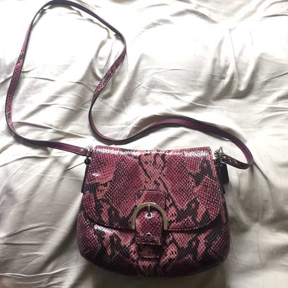 Coach Handbags - Embossed Python Purple Crossbody (Coach)