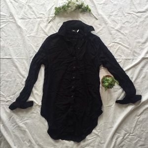 Urban Outfitters, Long Black Button-Down