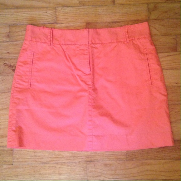 Bright orange pencil skirt