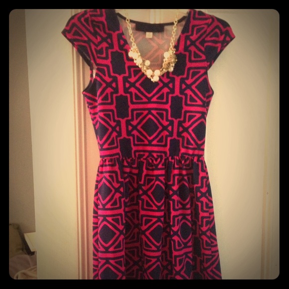 Francesca's Dress, pink & navy 💋
