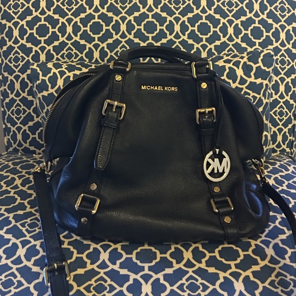 Michael Kors Black All Leather Bag/Purse