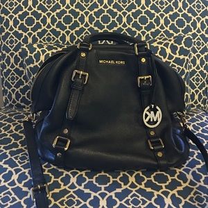 Michael Kors Black All Leather Bag/Purse