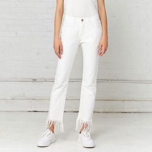 NWT 3x1 Straight Crop Fringe Jeans