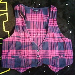 Faded glory plaid vest