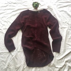 Burgundy, Loose-knit Sweater