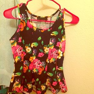 Flower covered tank top