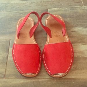 Avarca-style Red Flats