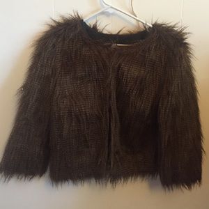 Feathered fur jacket
