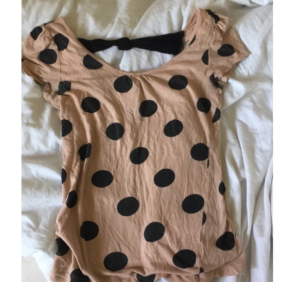 Forever 21 Polka Dot Shirt w/ back bow detailing