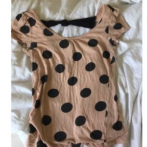 Forever 21 Polka Dot Shirt w/ back bow detailing