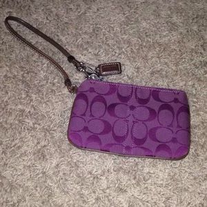 Purple Coach wristlet