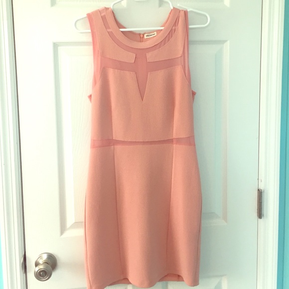 Pink Dress with Mesh Cutouts