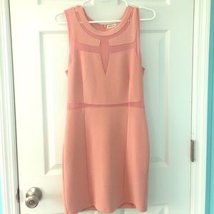 Pink Dress with Mesh Cutouts