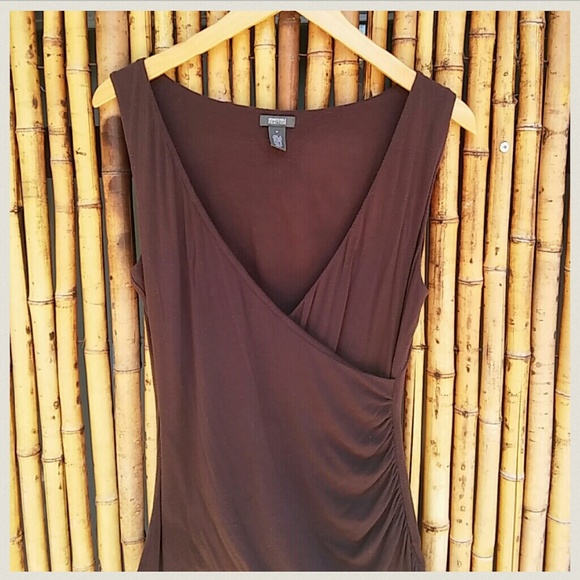 Kenneth Cole Tops - KENNETH COLE REACTION Brown Ruched Top size Medium