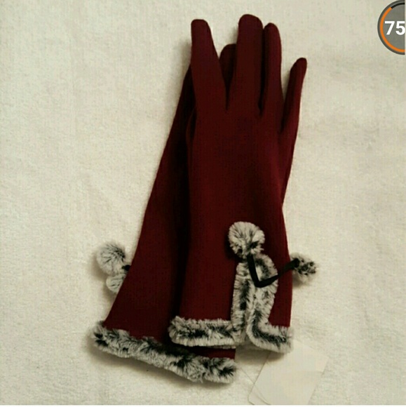 Accessories - NWT Burgundy gloves