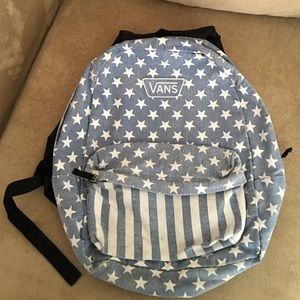 VANS light denim stars backpack!