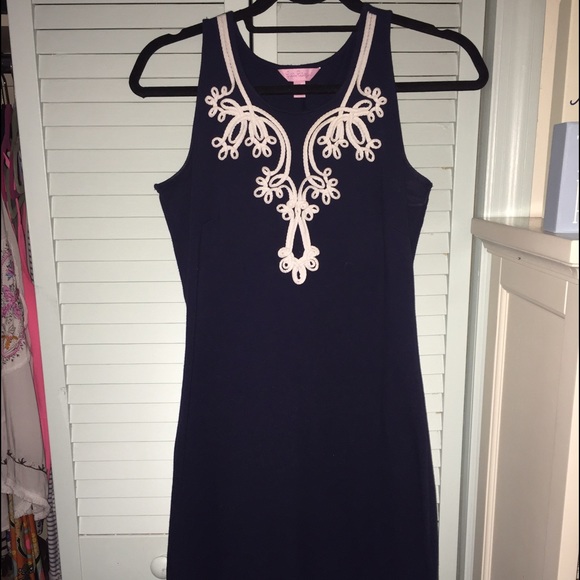 Navy shift dress