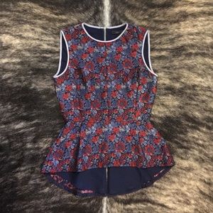 BCBGMaxazria Floral Peplum Top