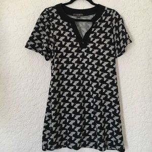 Forever 21 bird pattern print dress with sparkle