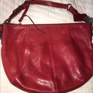 Red coach hobo bag