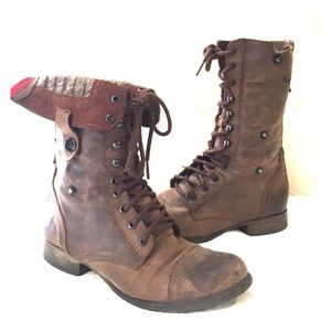 Steve Madden Camarro leather military boot