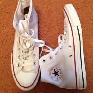 White hightop converse