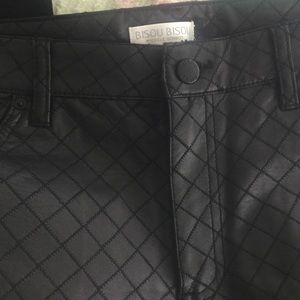 Bisou Bisou black pleather jeggings! Never worn 12