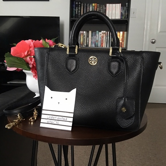 SOLD - Tory Burch Pebbled Mini Square Tote