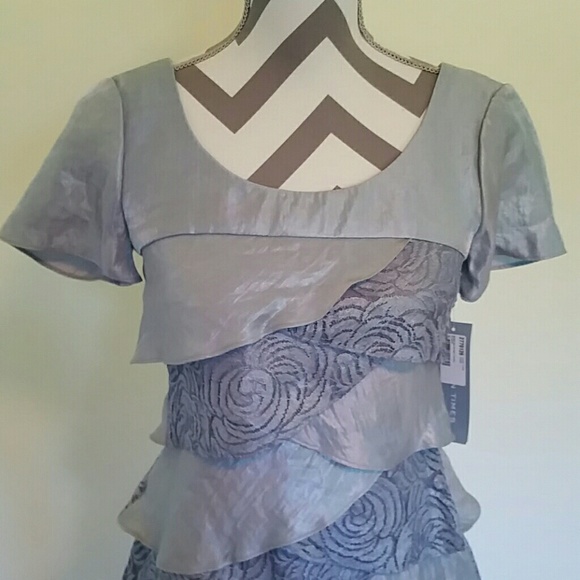 LONDON TIMES Coctail Dress Size 2 Silver grey - Picture 2 of 4