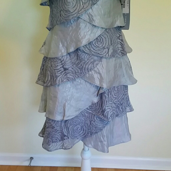 LONDON TIMES Coctail Dress Size 2 Silver grey - Picture 3 of 4