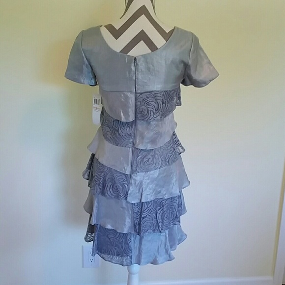 LONDON TIMES Coctail Dress Size 2 Silver grey - Picture 4 of 4
