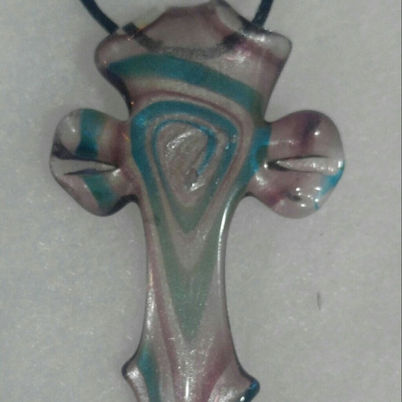 Beautiful Glass Cross Necklace