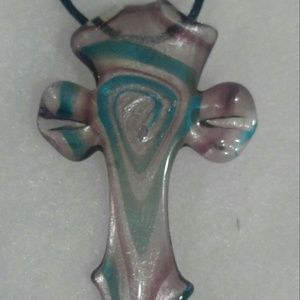 Beautiful Glass Cross Necklace