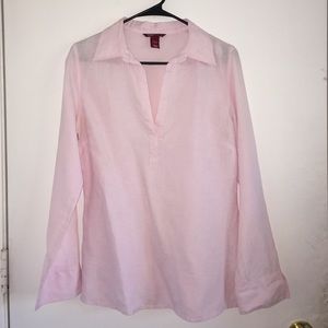 H&M L.O.G.G. Pink flowy blouse long sleeve v neck
