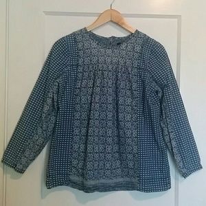 LAST CHANCE SALE! J.Crew printed chambray top