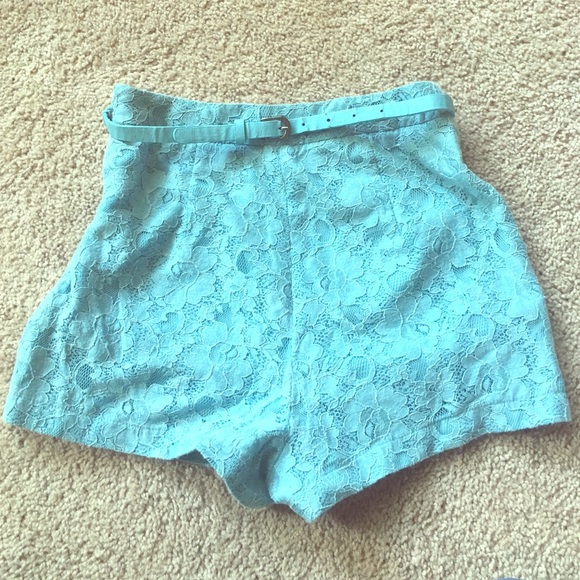 Light blue lace high waisted shorts!