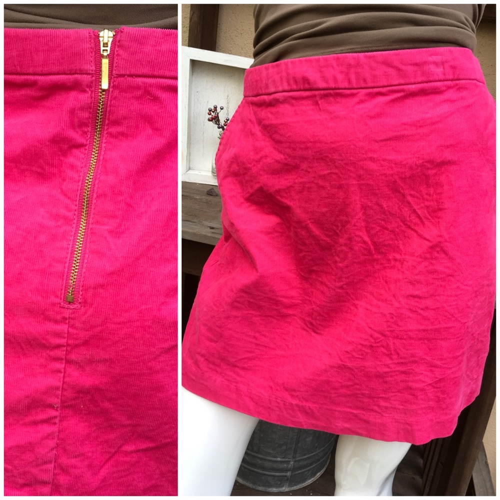COURDOROY Hot Pink Mini, Pockets, Exposed Zipper