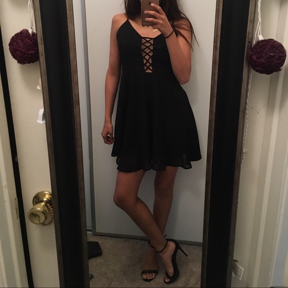 Homecoming Black criss cross black dress