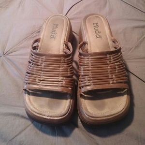 Mudd strapped wedge sandals