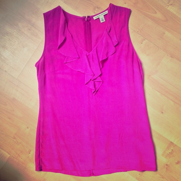 Banana Republic Fuchsia Ruffle Top 0P