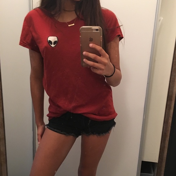 Burnt orange brandy alien tee.