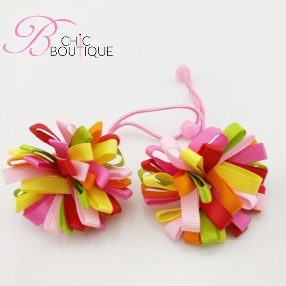 T&J Designs Other - 2 Pink Pom Pom Hair Ties
