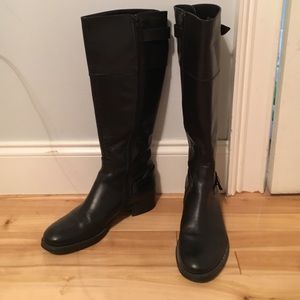 black aldo leather boots