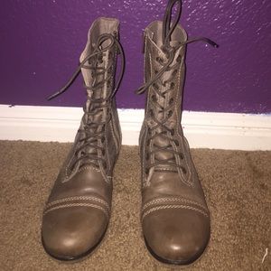 grey combat boots