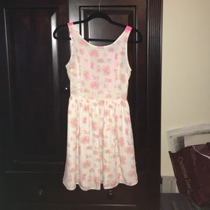 open back pink sun dress with flowers small