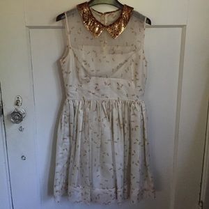 Metallic Collared Dress