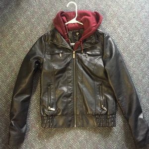 Amazing Lace Leather Jacket w/ hoodie